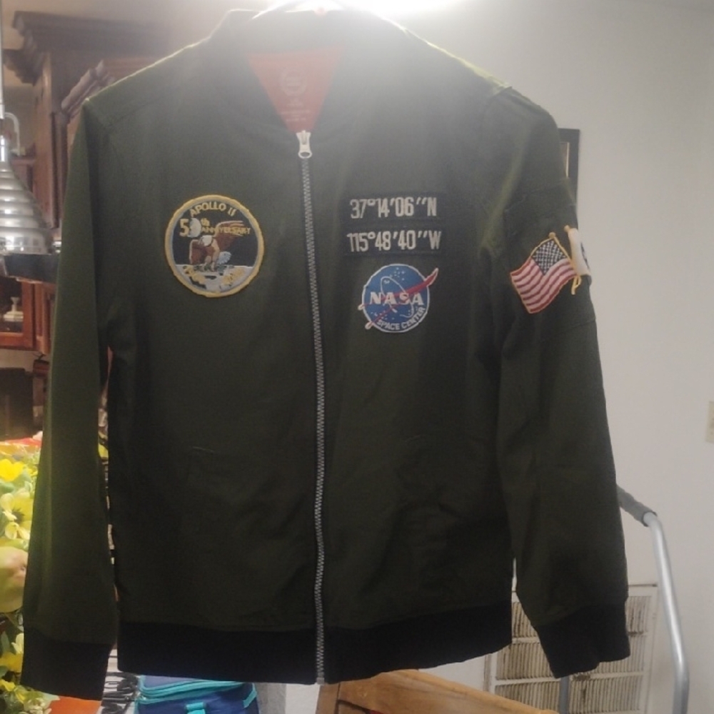 Wonder Nation Green Bomber Jacket with Patches